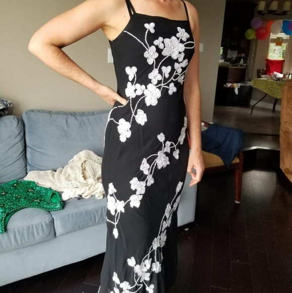 Vintage Black Bias Cut Marina Bresler Dress - Picture 8 of 10